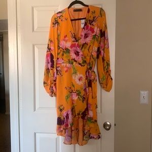 Orange floral dress